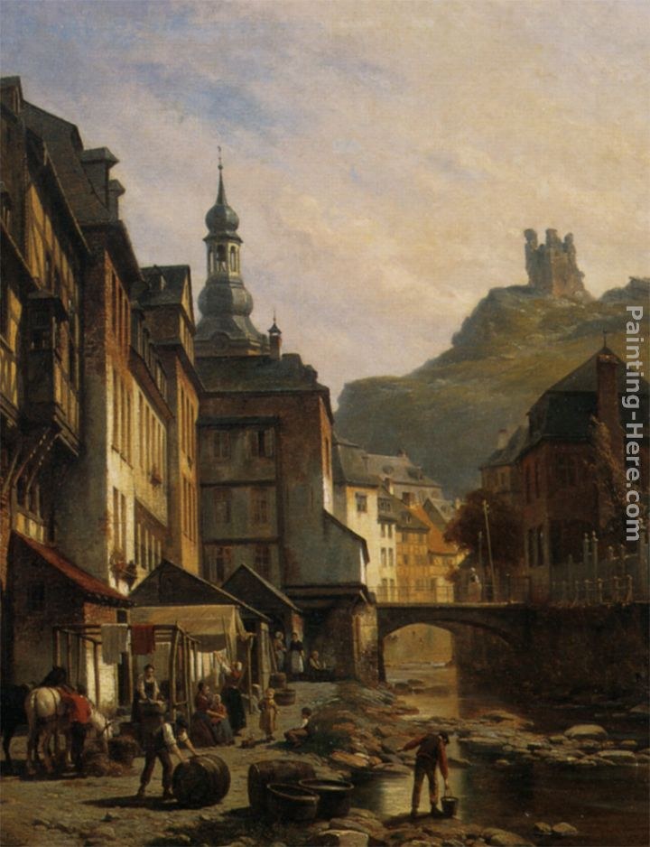 Jacques Carabain Town Along a River